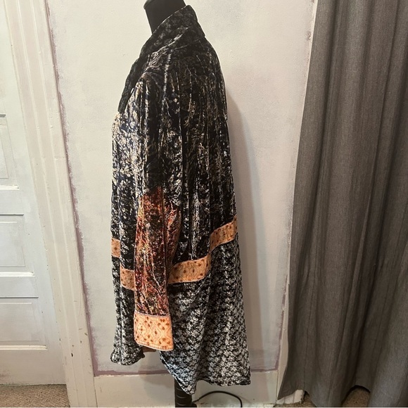 Free People Vancouver Velvet Button Down Shacket Small Multicolor Snap Closure - Picture 7 of 14